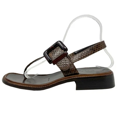 Sandalias Prada vintage de piel de serpiente marrón - talla 35,5 Foto 1 de 4