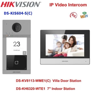 Hikvision DS-KIS604-S(C) 7" TFT screen PoE 1080P WiFi App IP Video Intercom WDR - Picture 1 of 1