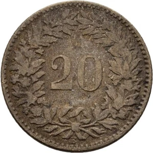 Schweiz 20 Rappen 1858 3 g Original Münze #KRA284 - Bild 1 von 2