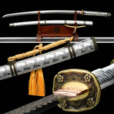 Alto Manganeso Acero Afilado Ejército Militar Nco Espada Japonesa Samurai Katana #1087 Foto 1 de 4