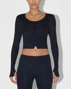 Cárdigan elástico liso liso Khy talla mediana color negro - Imagen 1 de 4