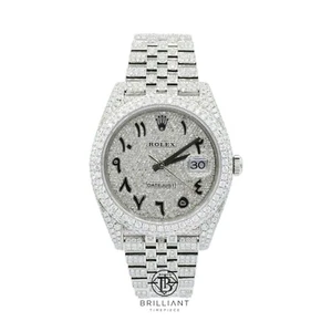 Rolex Datejust II 126300 Stainless Steel 41MM Full Diamond Watch 25.5Ct - Picture 1 of 7