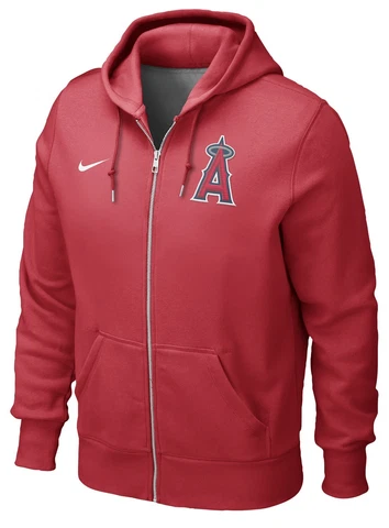Nike Men's Los Angeles Angels Classic Full Zip Hoody Red Medium Cover