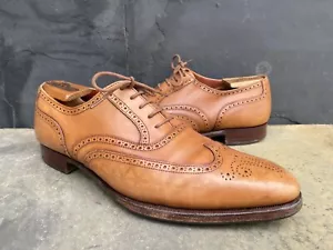 George Cleverley Tan Brown Leather Oxford Brogue Shoes Men's UK 9.5 E | US 10.5 - Picture 1 of 10