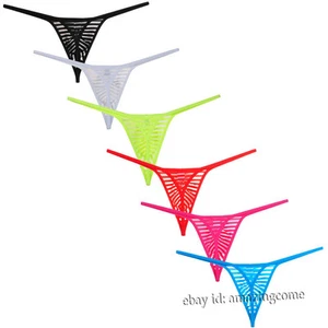 Men Penis Pouch Thong Tangas Underwear Sheer Micro G-String T-Back Jockstraps - Picture 1 of 18