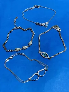 4PC 925 Sterling Silver Bracelets Set – Different Designs – Total 13.8g – Women’ - Picture 1 of 2