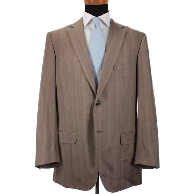 Abrigo deportivo Isaia seda/cachemira talla 56 (46 EE. UU.) en marrón con ventana azul claro Foto 1 de 4