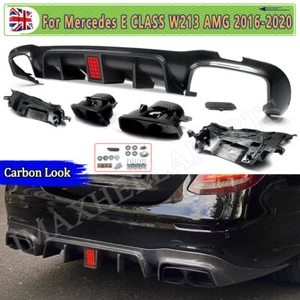 FOR MERCEDES BENZ E CLASS W213 AMG C63 REAR BUMPER DIFFUSER AMG F1 LIGTH STYLE - Picture 1 of 12