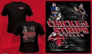 NEW 2023 Chicken Strips Cycles T-Shirts- Black- Men's Sizes -Motorcycle MX UTV