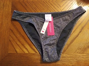 Xhilaration Size S (0-2) Cheeky Black Sparkly Shiny Bathing Suit Bottoms - Picture 1 of 8