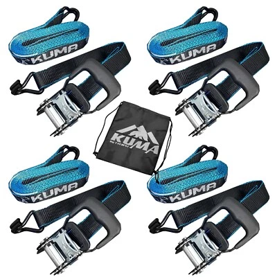 4PK 1.5in x 15ft Ratchet Tiedown 1500LBS WLL 4500LBS Breaking Strength lock, bag - Image 1 of 4