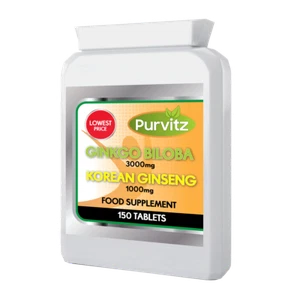 Ginkgo Biloba 3000mg Y Ginseng Coreano 1000mg-150 Tabletas - Imagen 1 de 1