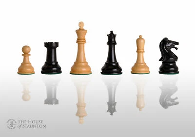 Reproduction Drueke Players Choice Chess Pieces - 3.75" King - Ebonized Boxwood - Image 1 of 4