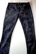 MAX RAVE Black Wash Tie-Die PANTS Stretch Skinny Slim Jeans COTTON BLEND Size 7