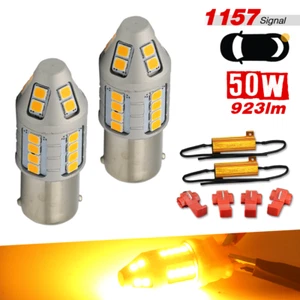 2X 1157 LED Yellow Light for DRL, Turn Signal Lights with Resistors - Picture 1 of 5