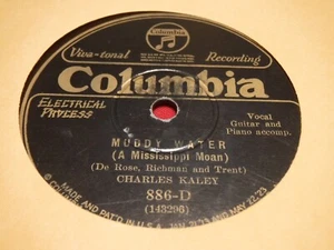 Charles Kaley 78 RPM Muddy Water Mississippi High Up In The Hills Columbia 886D - Imagen 1 de 5
