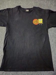 Santa Cruz Spongebob Square Pants Black T Shirt Size M - Picture 1 of 8
