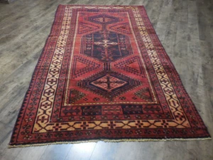 Authentic Vintage Turkish Rug,Geometric Anatolian Tribal Turkish Rug 5.2x8.8 Ft - Picture 1 of 19