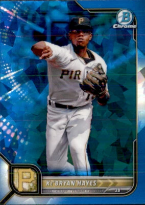 2022 BOWMAN CHROME CARD SAPPHIRE KE'BRYAN HAYES PITTSBURGH PIRATES #49 - Image 1 of 2