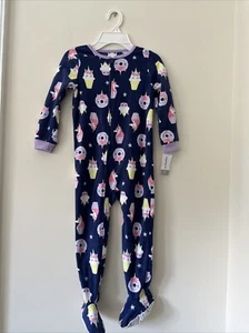 NWT Carter's Girl's 1 Piece - Cozy Fleece - Footie - Pajamas - Multi - Size 4T - Picture 1 of 5