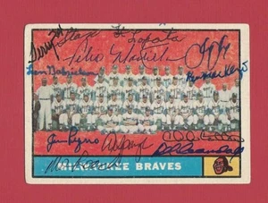1961 Topps Card #463 Signed Autographed 1960 Milwaukee Braves Team Card 11 Autos - Picture 1 of 2