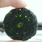 Czarny zielony jadeit rzeźbiony smok feniks bagua szczęśliwy wisiorek