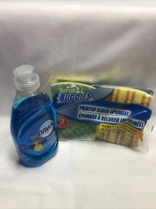 Dawn Ultra Liquid Dish Soap 7oz W/ Two Pack Sponges +Three Towles Bundle ! - Picture 1 of 6