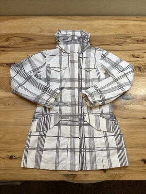Abrigo de lluvia a cuadros blancos a rayas Hyvent de The North Face para mujer talla XS Foto 1 de 4