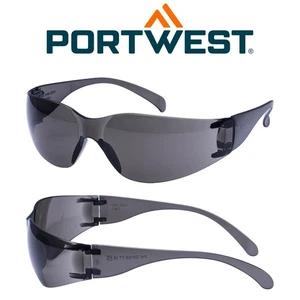 2x Portwest Wrap Around Spectacle Tinted Dark Safety Glasses Sunglasses Bulk - Picture 1 of 10