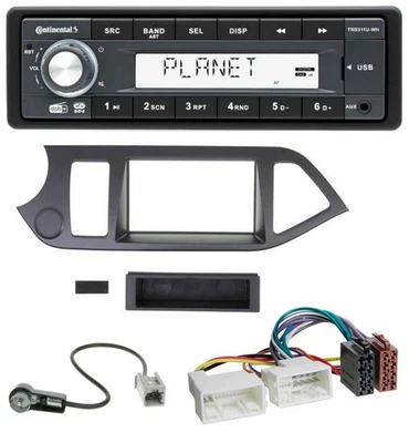 Continental MP3 AUX USB DAB 1DIN Autoradio für Kia Picanto ab 2011 ohne Start-St - Bild 1 von 4