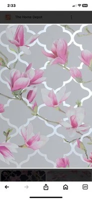 Rollo de papel tapiz Arthouse Magnolia enrejado gris y rosa con motivo de flores 908000 NUEVO Foto 1 de 4
