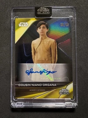 2023 Topps Star Wars Chrome Black Cousin Niano Organa Gold Auto /50 Ian Inigo - Image 1 of 2