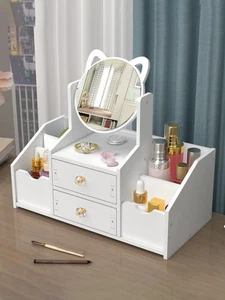 1 Stück High-End Luxuriös Weiß Holz Make-up Organizer mit Großer Kapazität, Multi - Bild 1 von 6