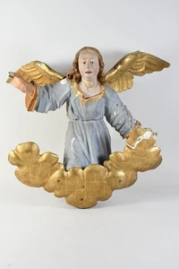 N84R06- Antike Barock Figur Engel Holz geschnitzt 18. Jh. - Picture 1 of 12