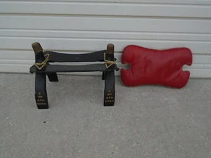 Camel Saddle Moroccan Bench Stool Chair Seat Leather Egyptian Foot Stool Indian - Picture 1 of 10