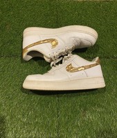 Nike Air Force 1 Low CR7 Ronaldo White Gold Premium Leather Size  9.5[DN2501-991] | eBay