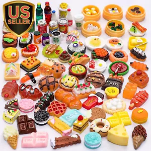 80 Pieces Mini Food Drinks Bottle Toys Pretend Food for Dollhouse Kitchen Access - Picture 1 of 6