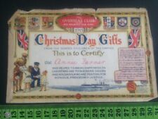 TOPOGRAPHICAL MILITARIA: OVERSEAS CLUB CHRISTMAS DAY GIFT CERTIFICATE 1915