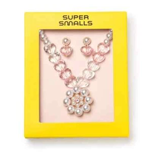 Super Smalls Pink White Pearl Necklace and Earrings Jewelry Set for Girls age 3+ - Picture 1 of 3