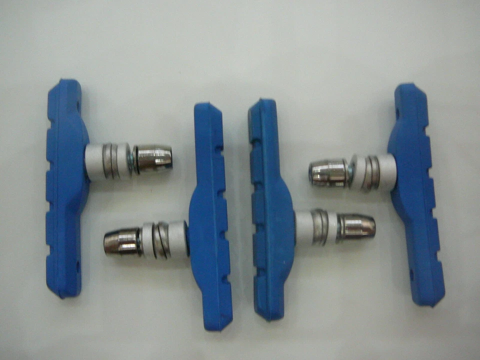 2 PAIRS BLUE CYCLE MOUNTAIN BIKE MTB TREKKING ALL WEATHER 70mm V BRAKE BLOCKS - Image 1 of 1