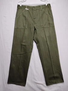 VTG Military Trousers OG-107 Green Pants Type 1 Zipper Fly Clipped Pockets 35x31 - Picture 1 of 4