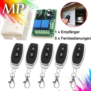 433MHz Funk Universal Garagentor Handsender 5X Fernbedienung +Empfänger AC220V - Bild 1 von 14