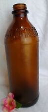 Vintage Grip Glass Clorox Bottle Brown Textured 16 oz