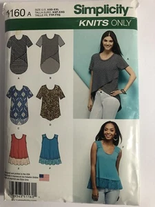 Simplicity Pattern #1160 ~ Pullover Knit Shirt Top ~ Misses Size XXS-XXL ~ Uncut - Picture 1 of 2