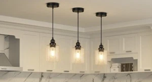 Modern Pendant Seeded Glass Light Fixtures Hanging Ceiling Lighting Fixture - Picture 1 of 5