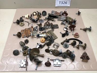 Lot of Misc Cabinet Door Drawer Knobs Locks Hinges Vintage Hardware Restoration - Image 1 of 4