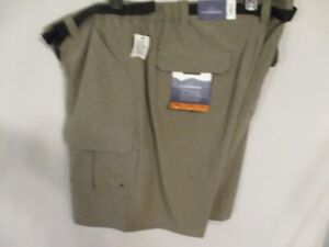 Croft & Barrow Polyester 52 Belted Pepper Hther Flat Front Cargo Shorts SR$56NEW