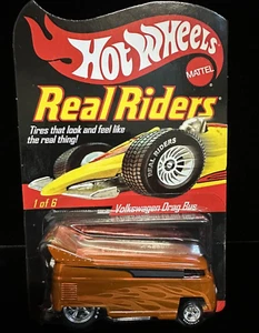 Mattel Hot Wheels Real Riders Volkswagen Drag Bus series 6 w/ Protective Case - Picture 1 of 6