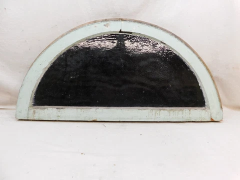 1800's Stained Glass WINDOW Round Top - VICTORIAN Style Textured Glass ORIGINAL Cover