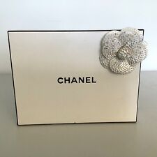 RARE Vintage Empty Chanel Gift Box 21x16x7cm with Sequin Camellia Flower Detail